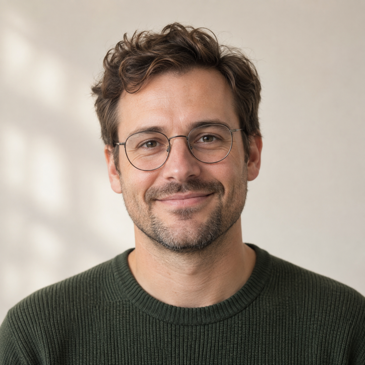 AI-generated portrait of fictional demo persona Theo